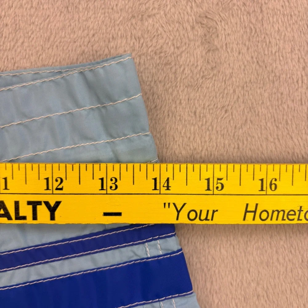 Birdwell Beach Britches Board Shorts Mens 28 Blue Striped Nylon Vintage Surf 70s